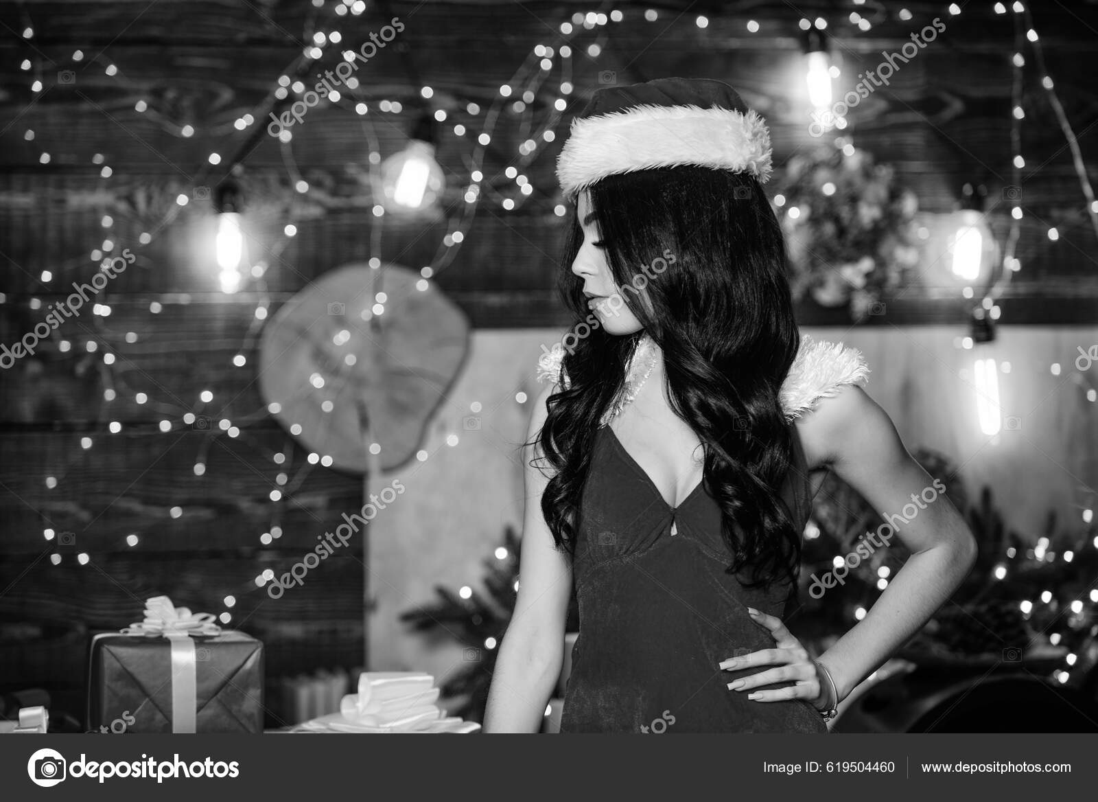 Christmas Wish Santa Costume Lingerie Naughty New Nice Erotic Surprise Stock Photo by ©stetsik 619504460