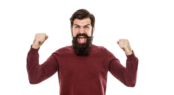 Homem Expressando Emoção Positiva Celebrando Sucesso Vitória Ele Vencedor Lotaria — Fotografia de Stock