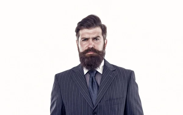 Timeless Tweed Suit Business Man Wear Suit Serious Bearded Man — Stock Photo, Image