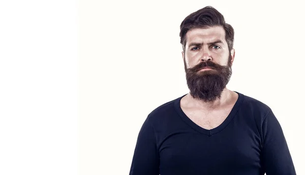 Homem Barbudo Hipster Bigode Elegante Dicas Manter Barba Retrato Masculino — Fotografia de Stock