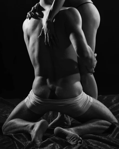 관능적 나체의 남자와 여자가 구강성교 게임을 오르가 — 스톡 사진