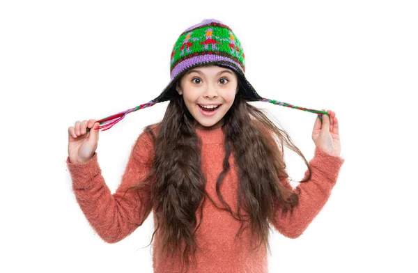 Μόδα Χειμώνα Για Έκπληκτος Έφηβος Κορίτσι Χειμωνιάτικα Πλεκτά Εφηβικό Μοντέλο — Φωτογραφία Αρχείου