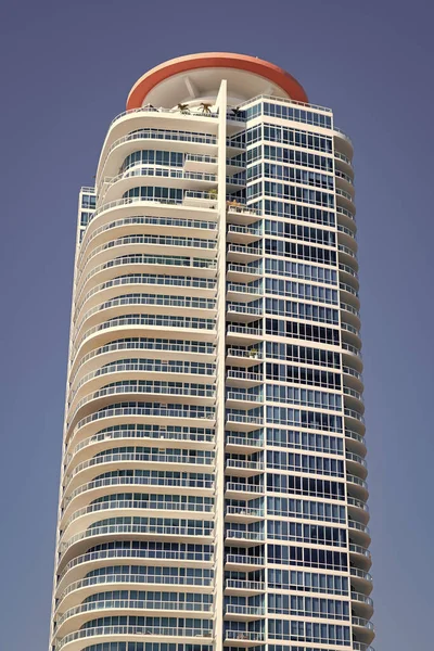 Arranha Céus Modernos Arquitetura Edifícios Altos Céu Azul South Beach — Fotografia de Stock