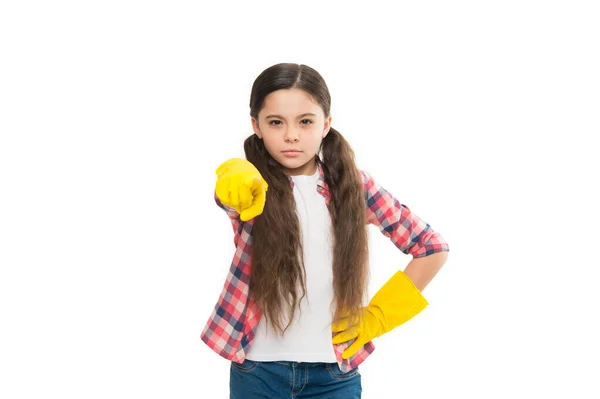 You Next Cleaning Service Small Business Idea Little Girl Housekeeping — Stock Photo, Image