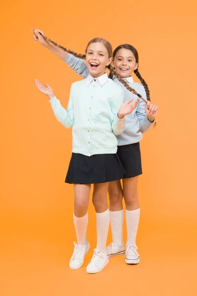 Cheerful Mood Concept Dear Friend First School Day Sisterhood Friendship — Stock Photo, Image