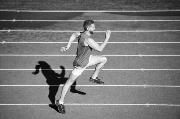Desafio Concorrência Velocidade Maratona Sprinter Homem Enérgico Pista Corrida Corredor — Fotografia de Stock