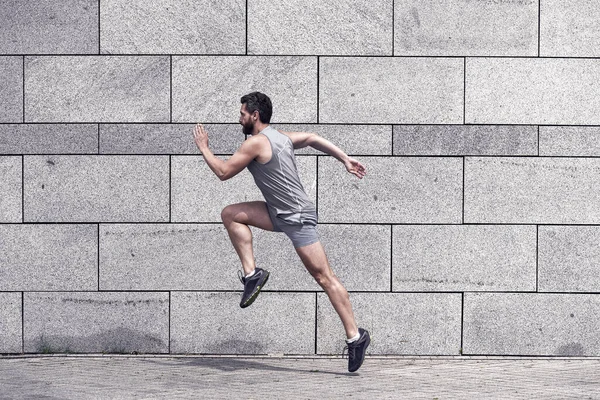 Męski Biegacz Człowiek Uciekający Sukcesu Sukces Sportowy Dążąc Zwycięstwa Aktywny — Zdjęcie stockowe