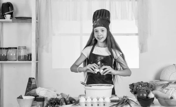 Lleno Vitaminas Dieta Niño Panadero Joven Preparando Comida Cocina Cocinar — Foto de Stock