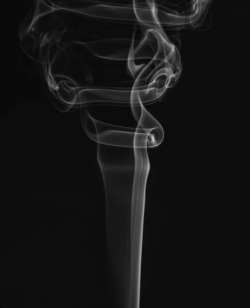 Wisp Blue Smoke Spiralé Abstrait Fond Fumant Vapeur — Photo