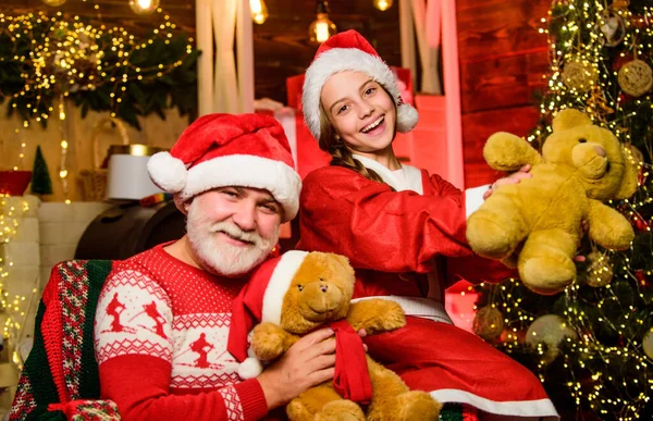 Love You Much Xmas Happiness Joy Present Kid Father Daughter — Stock Photo, Image