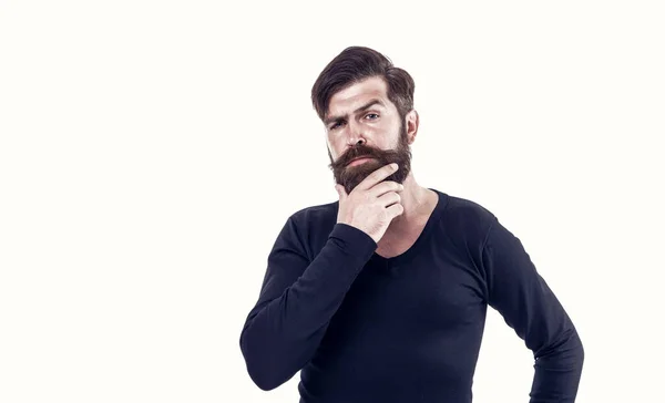 Handsome Fashion Model Stylish Guy Long Beard Bearded Male Trendy — Stock Photo, Image