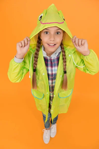 Rainproof Accessory Schoolgirl Hooded Raincoat Enjoy Rainy Weather Waterproof Clothes — ストック写真