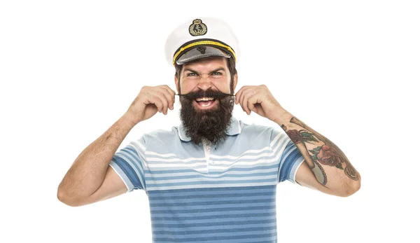 Нездоланна Бородата Нездоланний Вигляд Жорстокого Моряка Бородатий Чоловік Незахищеним Волоссям — стокове фото