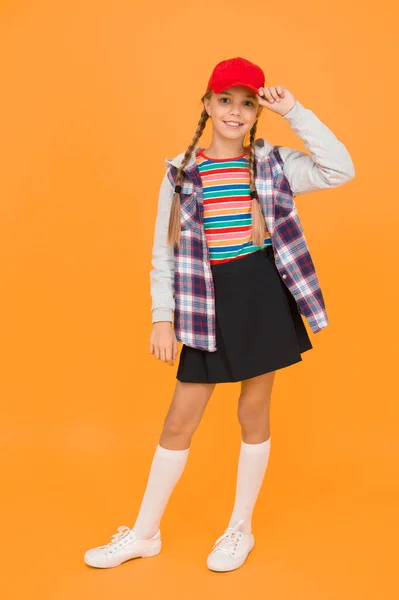 Tomboy Konzept Teenager Alter Mädchen Liebenswert Stilvolles Outfit Teenager Bequemes — Stockfoto