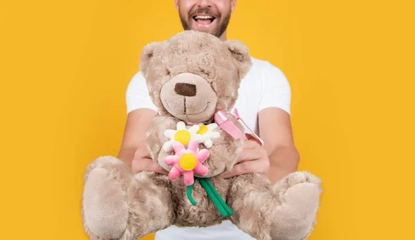 Fokus Selektif Beruang Mainan Valentine Boneka Beruang Valentine Terisolasi Pada — Stok Foto