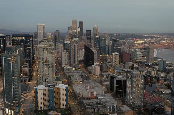 Seattle Washington Usa April 2021 Seattle Skyline Met Wolkenkrabbers Het — Stockfoto