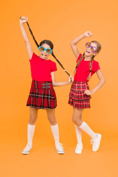 Chicas Pequeñas Con Gafas Lujo Niños Graciosos Con Gafas Sol — Foto de Stock