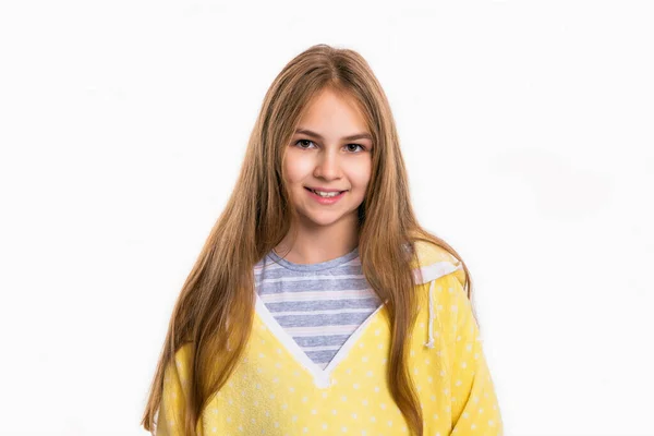 Photo Smiling Teen Girl Wearing Homewear Cute Teen Girl Homewear — Stock Photo, Image