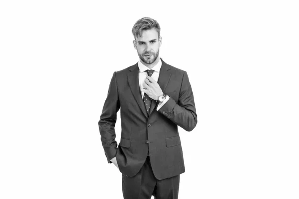 Successful Man Businesslike Suit Professional Entrepreneur Manager Male Formal Fashion — Stock Photo, Image