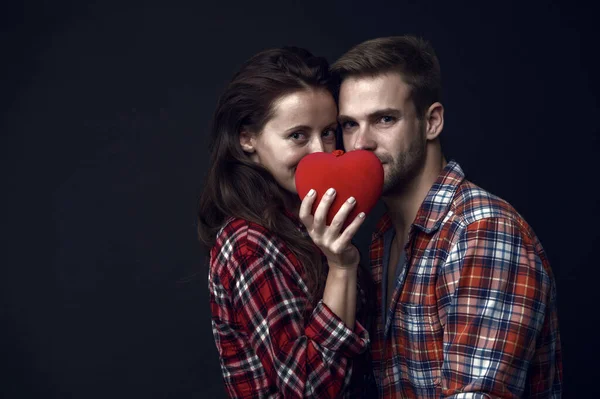Intimité Couple Sensuel Coeur Rouge Joyeuse Saint Valentin Amour Romantisme — Photo