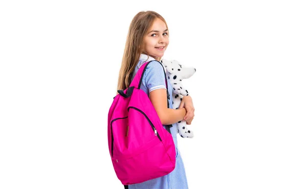 Educação Para Menina Escola Segurar Brinquedo Estúdio Menina Adolescente Ter — Fotografia de Stock