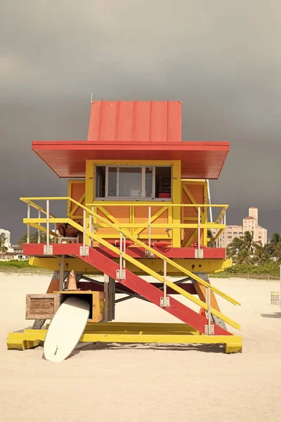 Житлохранительная Вежа Миамі Уса Вежа Рятувальників Пляжі Морські Канікули Літня — стокове фото