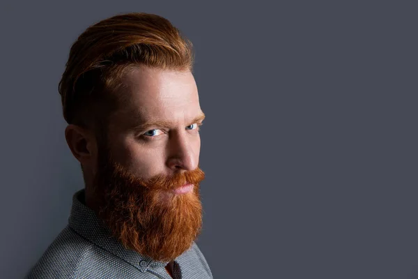 Beard Care Handsome Bearded Guy Has Beard Copy Space Bearded — Stock Photo, Image