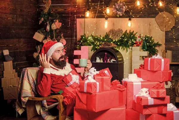 Посылки Будут Доставлены Пункт Назначения Отправляю Подарки Дом Санта Клауса — стоковое фото