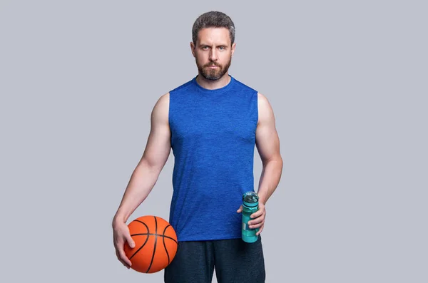 Photo Sport Man Basketball Player Water Bottle Sport Man Basketball — Stock Photo, Image