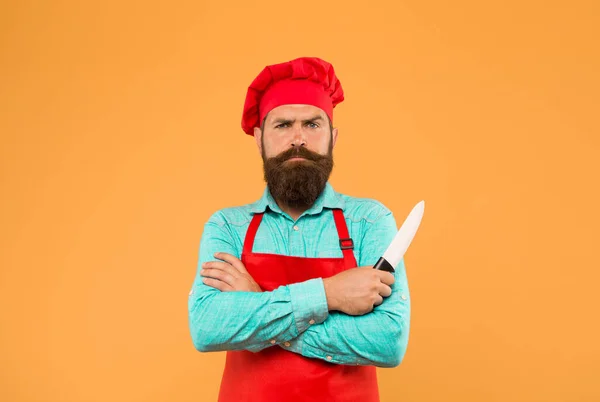 Hipster Kochmütze Und Schürze Viel Hacken Und Würfeln Der Küche — Stockfoto