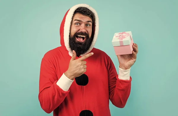 Tis the season to be Jolly. prepare gifts and presents. just have fun. happy bearded man in santa claus costume. new year party. celebrate winter holidays. merry christmas to you. xmas shopping time.