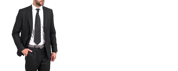 Professional Businessperson Wear Black Formalwear Photo Businessperson Man Businessperson Suit — Stock Photo, Image