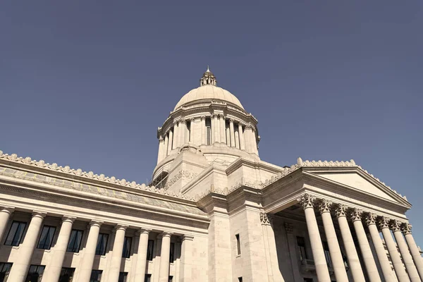 奥林匹亚的立法大楼 华盛顿州政府所在地 蓝天的著名建筑 华盛顿州议会 — 图库照片