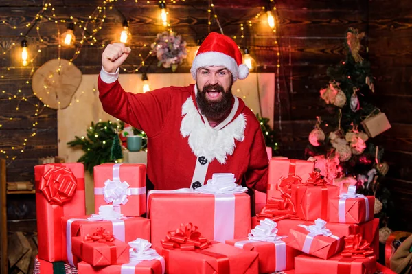 Weihnachten Ist Einfach Kitschiger Geworden Ferien Voller Spaß Mann Trägt — Stockfoto