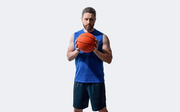 Photo Sport Man Basketball Player Hold Ball Sport Man Basketball — Stock Photo, Image