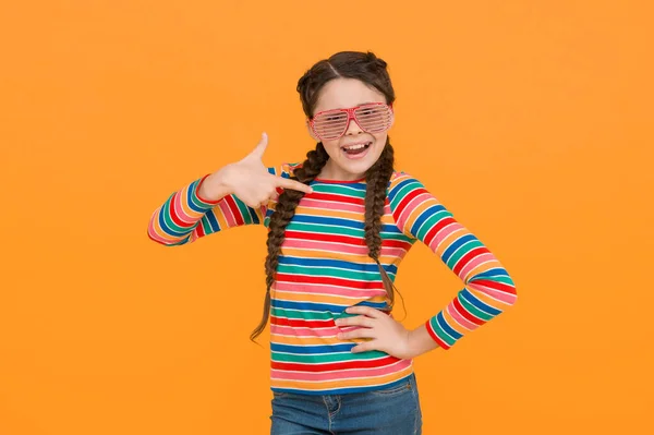Happy Teen Girl Braided Hair Wear Casual Style Rainbow Color — Stock Photo, Image
