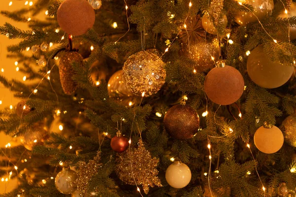 Kerstboom Decoratie Gelukkig Nieuwjaar Kerstvakantie Decoratie Vrolijk Kerstfeest Decoratie Voor — Stockfoto