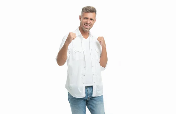 Een Succesvolle Ongeschoren Man Een Wit Shirt Ongeschoren Man Stijl — Stockfoto