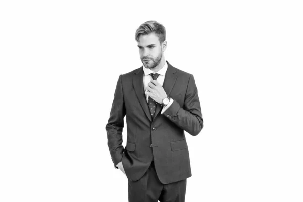 Éxito Empresarial Hombre Éxito Traje Negocios Empresario Profesional Gerente Moda — Foto de Stock