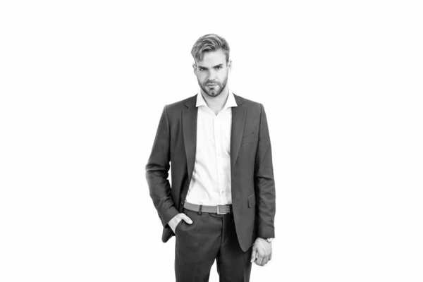 Başarısı Takım Elbiseli Başarılı Bir Adam Profesyonel Girişimci Menajeri Erkek — Stok fotoğraf