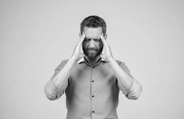 Hoofdpijn Aanval Zakenman Heeft Hoofdpijn Lijden Aan Migraine Pijn Hoofdpijn — Stockfoto