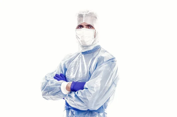 Güvenilir Sağlık Görevlileri Covid Enfeksiyonuna Karşı Kişisel Koruyucu Ekipman Giyip — Stok fotoğraf