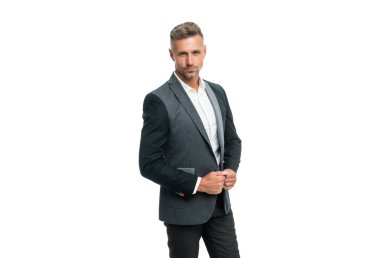 Takım elbiseli şık bir adam. Beyaz iş adamı. İş dünyasının lideri.