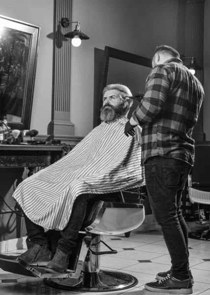 Barbershop Etiquette Rules You Need Know Shaving Razor Mature Man — Fotografia de Stock