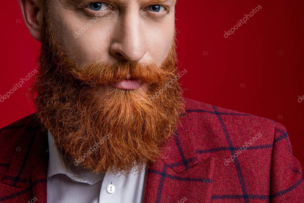 Faccia Uomo Non Rasato Con Baffi Studio Vista Ritagliata Uomo