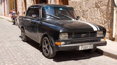Havana, Cuba - May 02, 2019: azlk moskvitch soviet car.