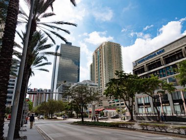 Miami, Florida USA - December 26, 2015: miami urban architecture of skyscraper building.
