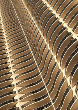 perspective view on monochrome property building in modern city, storey facade.