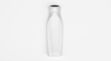 Beyaz arka planda izole edilmiş şampuan şişesi, güzellik ürünü..