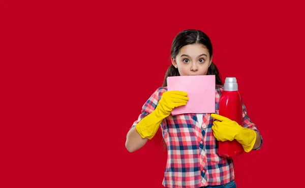 Girl Softener Detergent Background Copy Space Photo Girl Softener Detergent — Fotografia de Stock